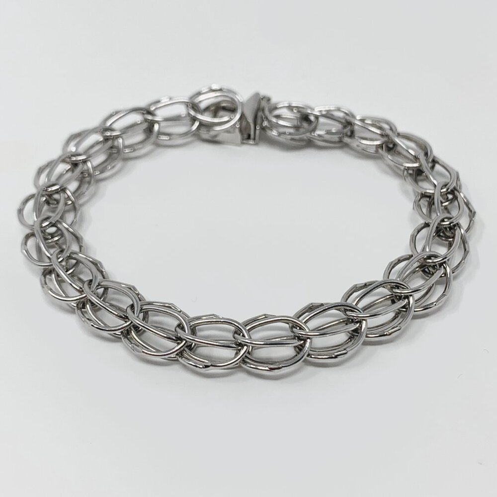Sterling Silver Charm Bracelet Size 6 1/4 Inches